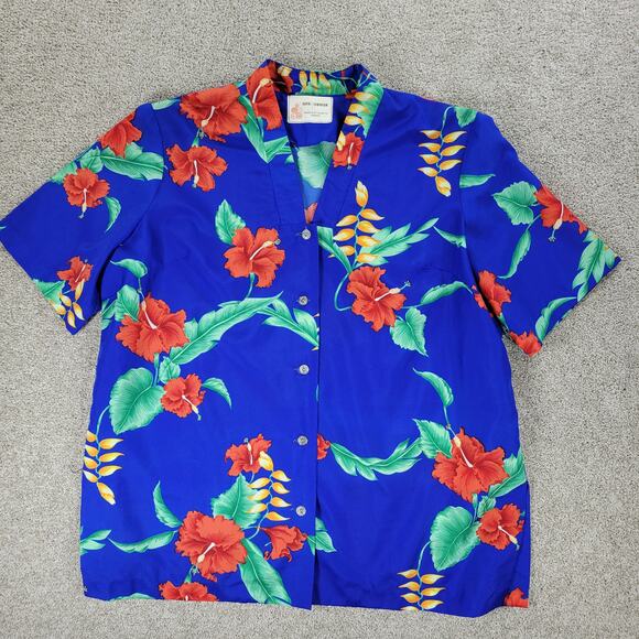 Vintage Royal Hawaiian Creations Shirt Womens L Floral Button Down Beach Summer - Picture 5 of 12